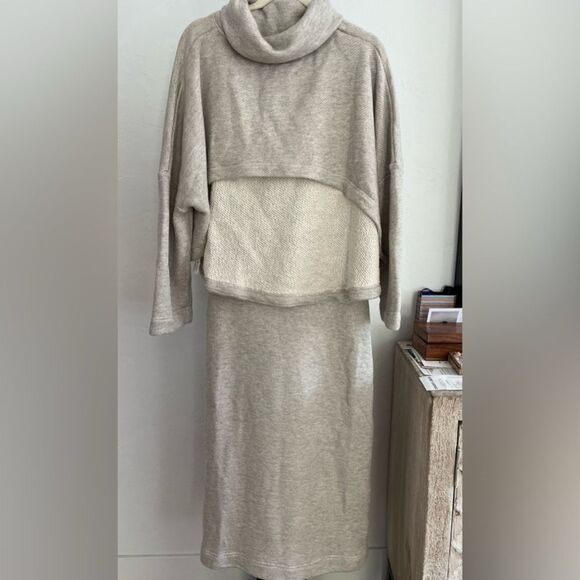 Free People free-est Milly Reversible Two Piece Maxi Sweatshirt Skirt Set XS NEW - Picture 4 of 13